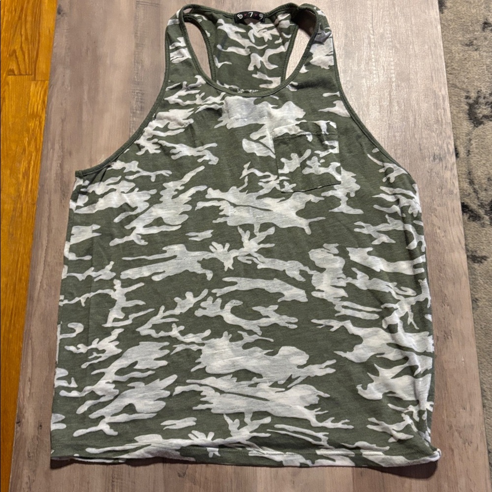 579 Green and White Camo Tank Top